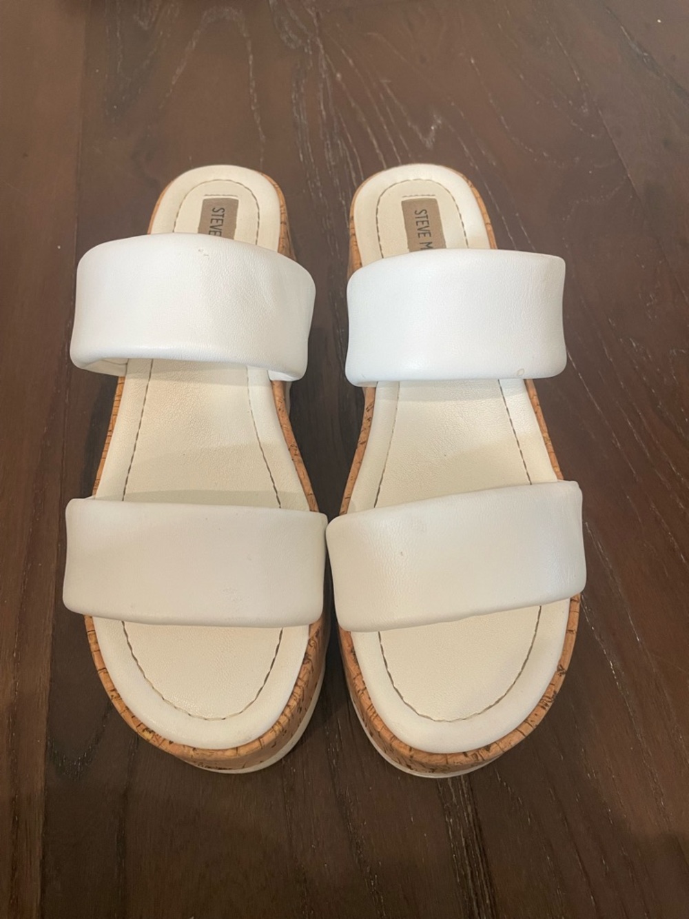 Steve Madden White Platform Sandals